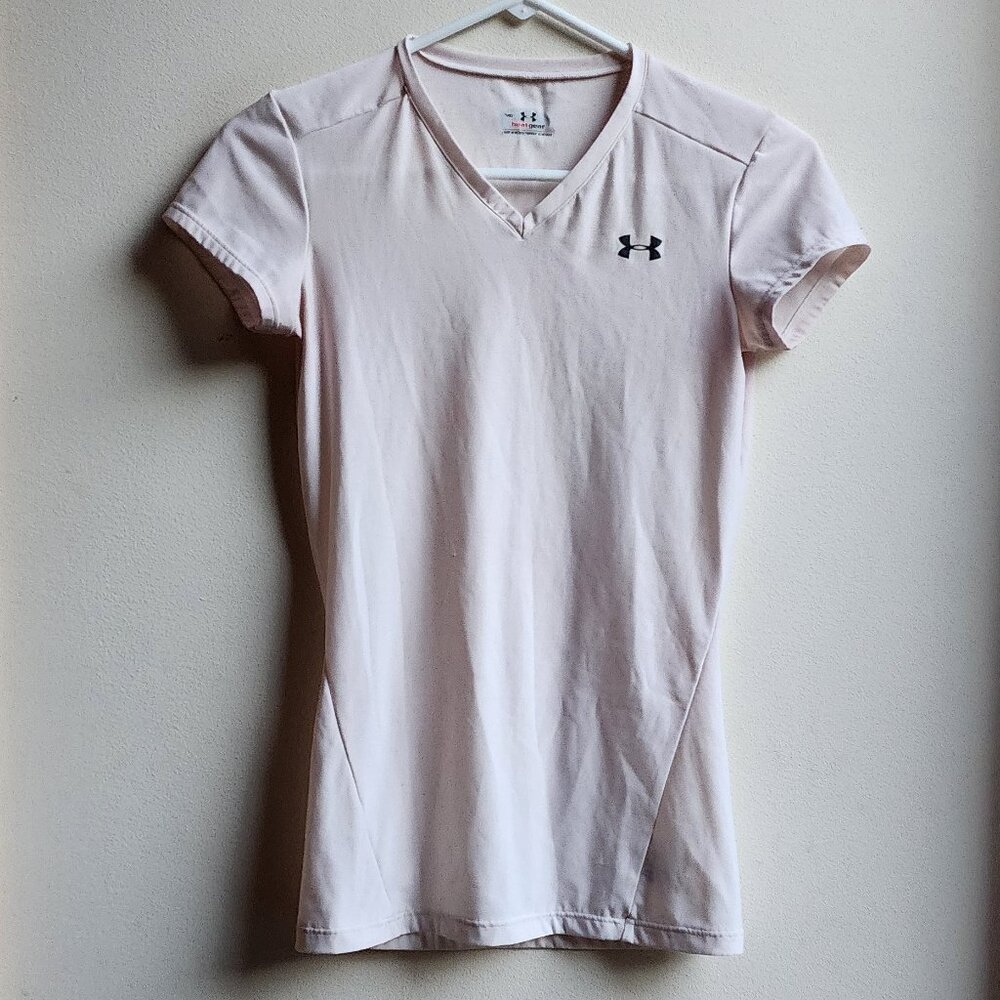Under Armour Velocity Twist White V-Neck Short Sleeve Jersey Size Medium